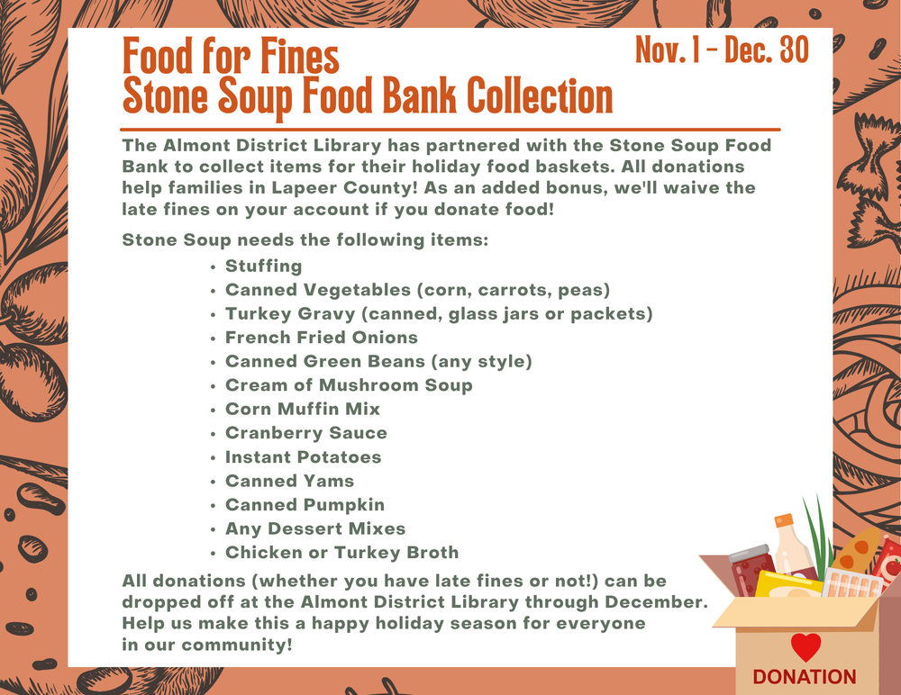 Donate food to waive fines food drive